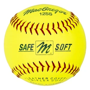 Docena de Balones de Entrenamiento Seguro y Suave Macgregor MCSB12SS - Ideal para Práctica y Perfeccionamiento en Béisbol - Funda de Cuero Duradera y