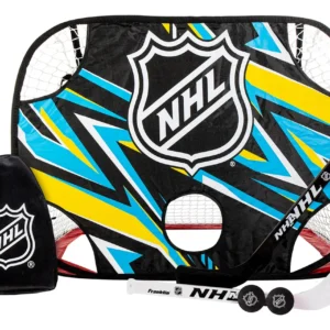 ¡Divertimiento Garantizado! Juego de Mini Portería de Hockey Franklin Sports Pro Mini Hockey: Incluye 2 Palos, Tutor y Portería Resistente. Ideal para
