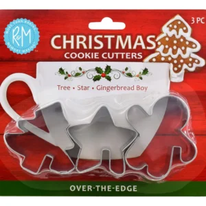 Set de 3 Cortadores de Galletas Navideños Wilton de Acero Inoxidable: Diseños Festivos para Repostería Creativa | Perfectos para Galletas Decoradas y