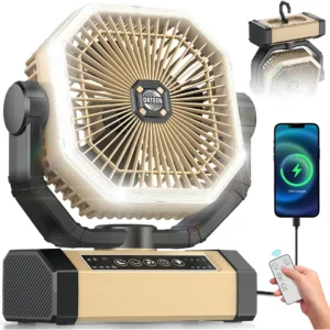 Ventilador Recargable Portátil para Camping y Exteriores - EcoFlow Wave 2, 9 Pulgadas, Sin Cables, Batería de Larga Duración, Silencioso, Ideal para C