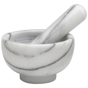 Juego de Triturador de Hierbas con Mortero de Mármol Carrara, 10 x 5 cm - El Arte de la Cocina con Elegancia: Marca [Marca del Producto] - Modelo [Mod