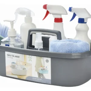 Cesta Organizadora Grande de Plástico Resistente Gris | Marca Sterilite 2824 - Ideal para Almacenamiento Portátil en el Hogar y Garaje | Fácil Limpiez