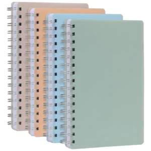Cuadernos de Polietileno Espiral [Marca Genérica] 14.5 x 21.5 cm - Pack de 4 Cuadernos de 80 Hojas - Resistentes al Agua, Ideales para Notas, Apuntes