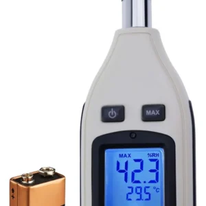 Medidor Digital de Humedad y Temperatura LCD: Klein Tools ET140 - Precisión Profesional para Madera y Materiales de Construcción - Pantalla Retroilumi