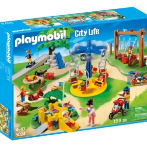 Playmobil Parque Infantil 71397 - Juego de Construcción para Niños: Resbaladilla, Columpios y Figuras - Estimula la Creatividad y el Juego Imaginativo