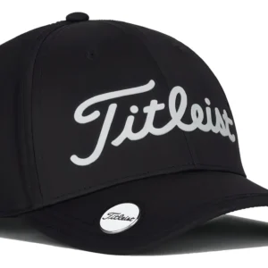 Gorra de Rendimiento para Hombre Titleist Ball Marker Negra: Diseño Clásico, Comodidad Superior, Marcador Integrado y Protección UV - Talla Ajustable