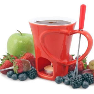 Set de Fondue de Chocolate Sweetheart de 4 Tazas: Disfruta la Dulzura con Amigos y Familia, Fácil de Usar y Limpiar, Ideal para Reuniones y Regalos