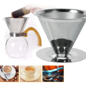 Soporte de Taza para Filtro de Café de Malla Fina Reutilizable, Acero Inoxidable [Marca Genérica] - Disfruta Café Perfecto y Sustentable, Modelo [Núme