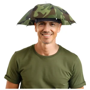 Sombrero Paraguas Camuflaje de Alto Rendimiento [Marca] Modelo [Número de Modelo] - Protección Solar y Lluvia Manos Libres para Eventos al Aire Libre,