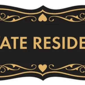 Señalización Residencial Privada de Lujo: Placa Decorativa Oro Negro Diseño 'Paquete G' – Elegancia y Durabilidad Garantizadas para tu Hogar