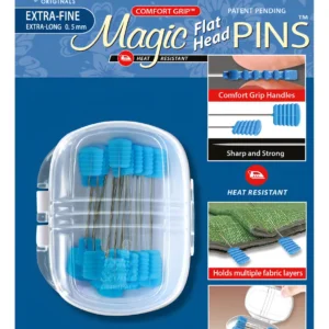 Alfileres Planos de Precisión Magic Pin: 100 Piezas de 0.5mm, Ideal para Proyectos de Costura, Manualidades y Fijación Delicada. Acero Niquelado para