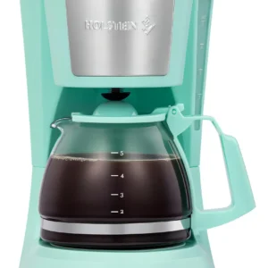 Cafetera de Goteo 5 Tazas [Marca Genérica] Modelo X500: Prepara Café Delicioso y Rápido con Filtro Permanente, Jarra de Vidrio y Diseño Compacto para