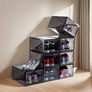 Organiza y Protege tu Calzado: Cajas de Zapatos Apilables Transparentes (Juego de 8) - Marca X - Modelo Z-001 - Diseño Reforzado, Fácil Acceso y Ahorr