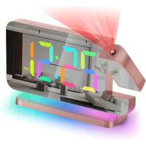 Reloj Despertador Digital con Proyector RGB y Luz Nocturna: Marca X Modelo YZ-780 - Proyección Ajustable, Pantalla LED, Doble Alarma, Carga USB y Dise