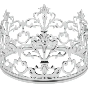 Corona Tiara Clásica Metálica Plateada para Decoración de Pasteles - Marca [Marca Inventada: DulceCelebración] - Modelo [Modelo Inventado: ReynaDelPos