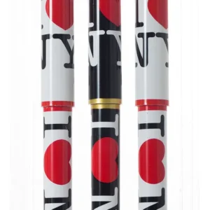 Set de 3 Bolígrafos Souvenir "I Love NY" en Blanco y Negro: Escritura Suave, Diseño Icónico, Tinta Negra de Calidad. Ideal para Regalo o Colección