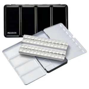 Paleta de Acuarela Vacía Mijello Artelier con 48 Cubetas para Medios Sartenes: Organización Profesional, Ideal para Artistas y Principiantes, Duradera
