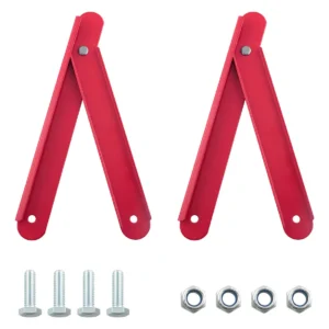 Juego de Bisagras Reforzadas para Escalera de Escalón ROJO, Marca GENIUS - Modelo HD-200: 2 Piezas - Máxima Seguridad y Durabilidad para Trabajos en A