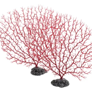 Decora tu Acuario con Elegancia: Set de 2 Corales Artificiales Abanico de Mar Rojo Marca [Marca Imaginaria] - Diseño Realista y Duradero para un Entor