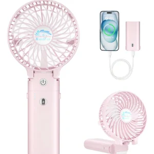 Ventilador de Mano Portátil Plegable Recargable Cool Breeze Pro: 3 Velocidades, Silencioso, Batería de Larga Duración, Ideal para Verano y Viajes