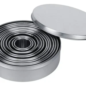 Moldes Redondos de Acero Inoxidable para Repostería | Set Completo [Marca Genérica] | Durabilidad y Versatilidad para Pasteles, Galletas y Más | Ideal