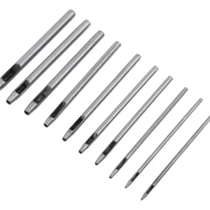 Kit de Punzones Huecos para Cuero y Materiales Blandos [Marca Genérica] - Juego de 10 Piezas de Acero al Carbono con Estuche - Ideal para Manualidades