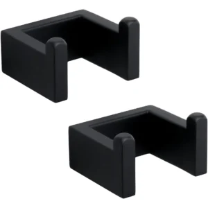 Juego de 2 Ganchos para Toalla de Baño Negro Mate, Acero Inoxidable Marca [Marca], Diseño Moderno y Resistente al Óxido, Fácil Instalación para Baños