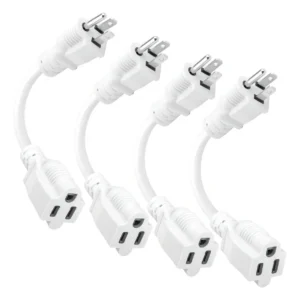 Cable Extensión Corto 8 Pulgadas, Marca Belkin, Modelo F2C903-08IN-BLK, Protección Sobretensión, Diseño Compacto para Conexión Segura en Hogar y Ofici