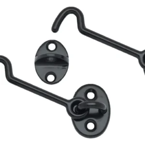 Cierre y Ojo de Latón Forjado Premium para Cabina y Puerta - Acabado Negro Mate Elegante - Marca [Marca del Producto] Modelo [Modelo del Producto] - D