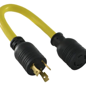 Adaptador Eléctrico NEMA L5-30P a L14-30R: Conexión Segura y Eficiente de 1.5 Pies, Marca [Tu Marca], Modelo [Modelo del Adaptador], Negro, 125/250V p