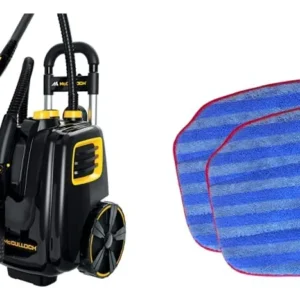 Limpiador a Vapor McCulloch MC1385 Deluxe: Limpieza Profunda y Desinfección sin Químicos + 2 Almohadillas de Repuesto, 23 Accesorios Versátiles, Ideal