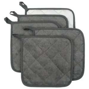 Protege tus superficies con elegancia: Juego de 5 posavasos de algodón resistente al calor, color gris, marca 'EcoHome', diseño moderno y absorbente p