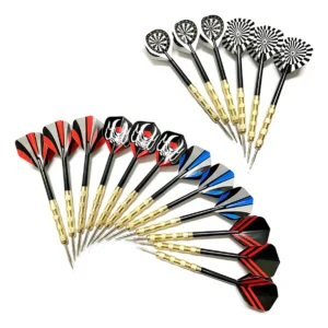 Dardos Profesionales de Acero [Marca Genérica] - Set de 18 Dardos de Alta Precisión para Interiores - Modelo X500 con Barril Ergonómico y Vuelos Perso