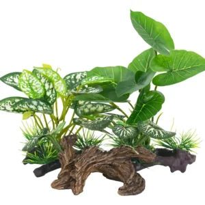 Decora tu Acuario con Elegancia: Kit de 3 Adornos Fluval® - Hojas de Seda Realistas y Cueva Flotante para un Ambiente Natural y Seguro