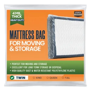 Bolsa Protectora de Colchón Individual para Mudanzas y Almacenamiento Premium, Marca X-Protect, Modelo CP-IND, Resistente, Impermeable y Reutilizable: