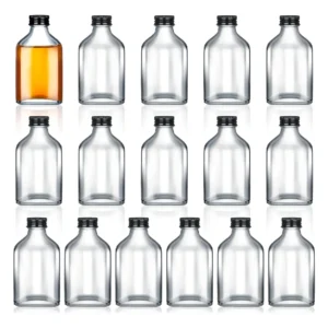 Botellas de Vidrio Transparente con Tapas Herméticas - Pack de 32 Unidades - Marca Genérica - Ideal para Almacenamiento, Decoración y Conservación de