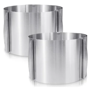 Moldes para Tartas Ajustables de Acero Inoxidable - Marca 'Hornear Perfecto' - Modelo 'Círculo Ideal': Diámetro de 15 cm, Altura Regulable, Cocción Un