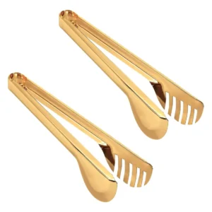 Juego de Pinzas de Precisión, 2 Piezas, Acero Inoxidable Dorado, 24 cm, con Mango Antideslizante - Marca Herramientas del Futuro® - Ideal para Electró