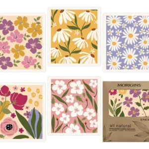 Juego de Paños de Cocina Ecológicos Suecos 'Floral Delicia': Biodegradables, Absorbentes y con Diseño de Flores Vibrantes - ¡Limpia con Estilo y Conci