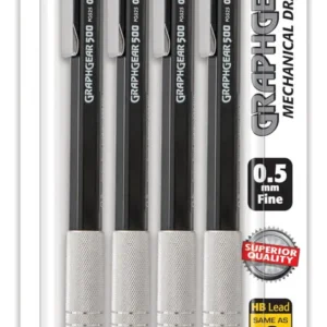 Lápices Mecánicos de Dibujo Staedtler Mars micro 777: Paquete de 4, Punta Fina 0.5mm, Barril Negro Mate, Ideal para Dibujo Técnico y Escritura Precisa