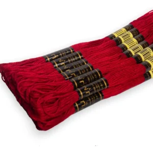Set de 12 Hilos de Bordado Rojo Vibrante DMC Mouliné Special: 100% Algodón Egipcio Premium, Colores Intensos y Duraderos para Bordados Exquisitos