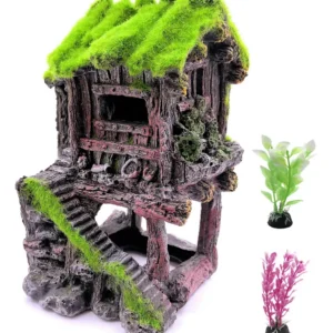 Decora tu Acuario con Elegancia: Adorno Subacuático con Musgo Verde Realista AquaNature - Modelo Selva Tropical - Refugio Natural y Vibrante para Pece