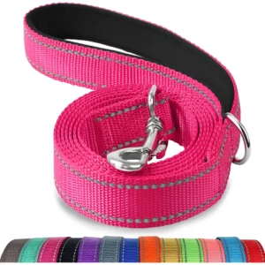 Correa Reflectante Doble Cara Acolchada para Perro Rosa - Marca 'Paseo Seguro' - Modelo 'Nocturno': Máxima Visibilidad, Confort y Seguridad en Paseos