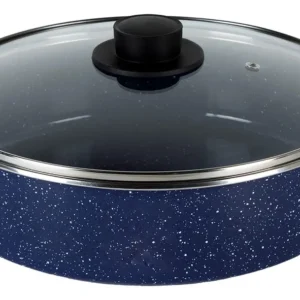 Arrocera Ekco de 28 cm en Acero Esmaltado Azul: Cocina Arroz Perfecto y Versátil, Ideal para Preparaciones Rápidas y Elaboradas | Modelo Esmaltado