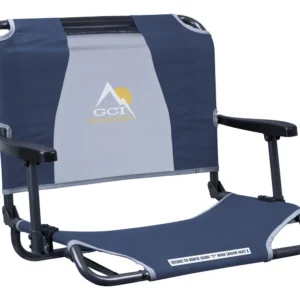 Silla de Estadio Plegable Azul Marino de la marca [Marca Inventada] ComfortSeat™: Con Respaldo, Portavasos y Diseño Ergonómico para Máximo Confort - I