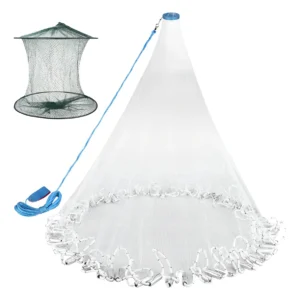 Red de Lanzar para Pesca con Jaula para Camarones Eagle Claw de 10 Pies: Captura Eficaz y Duradera en Aguas Mexicanas - Diseño Robusto, Fácil Uso y Re