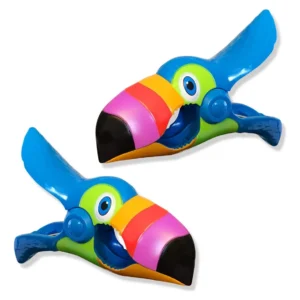 Clips para Toallas de Playa Tucán Tropicales: Set de 2 Resistentes Sujetadores para Exterior | Diseño Divertido, Antiviento y Duradero para Alberca y