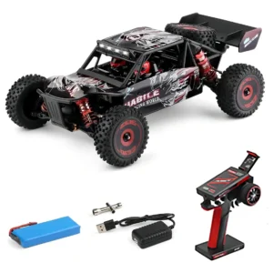 ¡Domina el terreno! Coche RC 4x4 a escala 1:12, marca 'Aventura Extrema', modelo 'Tornado X75', alcanza 75 Km/h. Listo para usar (RTR). ¡Diversión Off