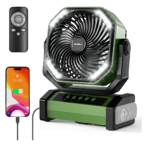 Ventilador de Camping Recargable con Luz LED y Control Remoto - Marca Coleman® CPX 6, Hasta 30 Horas de Uso, Ideal para Acampada, Pesca y Emergencias