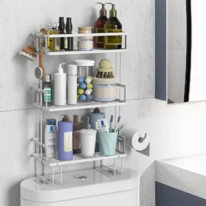 Estantería Organizadora de Baño 3 Niveles Blanco [Marca Desconocida] - Modelo X8000: Maximiza Espacio y Orden, Ideal para Accesorios y Papel Higiénico